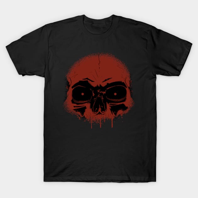 Red Skull Art T-Shirt by mrpsycho
